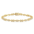 1 1/6 Ctw Marquise & Hexagonal Mount Round Cut Diamond Bracelet in 14K Yellow Gold