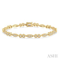 1 1/6 Ctw Marquise & Hexagonal Mount Round Cut Diamond Bracelet in 14K Yellow Gold