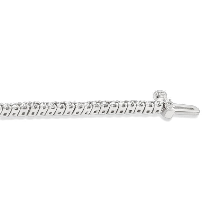 1 Ctw Round Cut Diamond Tennis Bracelet in 14K White Gold