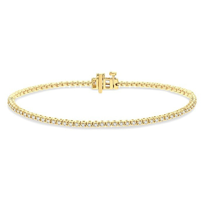 1 Ctw Round Cut Diamond Tennis Bracelet in 14K Yellow Gold