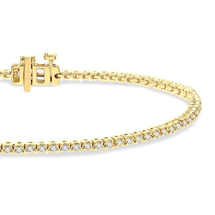 1 Ctw Round Cut Diamond Tennis Bracelet in 14K Yellow Gold