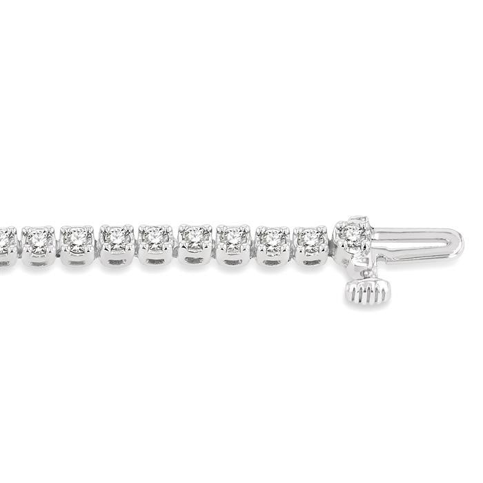 2 Ctw Round Cut Diamond Tennis Bracelet in 14K White Gold