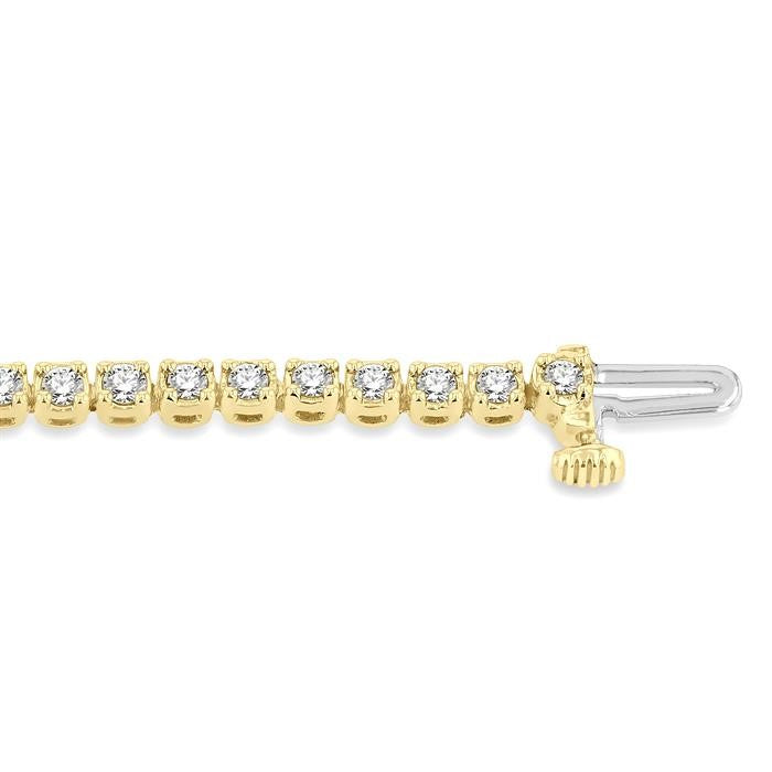 2 Ctw Round Cut Diamond Tennis Bracelet in 14K Yellow Gold