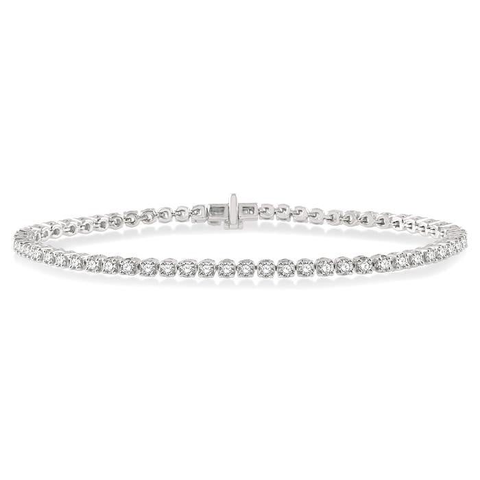 3 Ctw Round Cut Diamond Tennis Bracelet in 14K White Gold