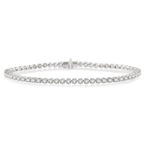 3 Ctw Round Cut Diamond Tennis Bracelet in 14K White Gold
