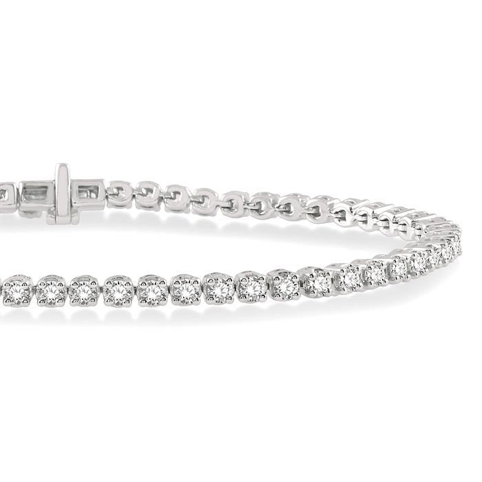 3 Ctw Round Cut Diamond Tennis Bracelet in 14K White Gold