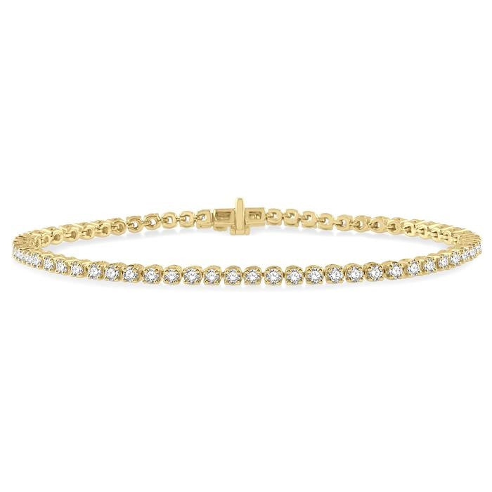 3 Ctw Round Cut Diamond Tennis Bracelet in 14K Yellow Gold