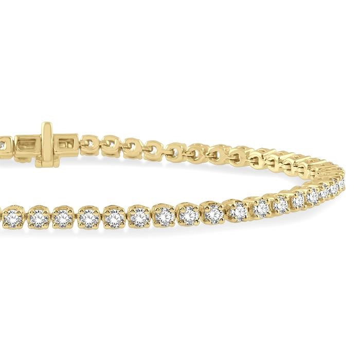 3 Ctw Round Cut Diamond Tennis Bracelet in 14K Yellow Gold