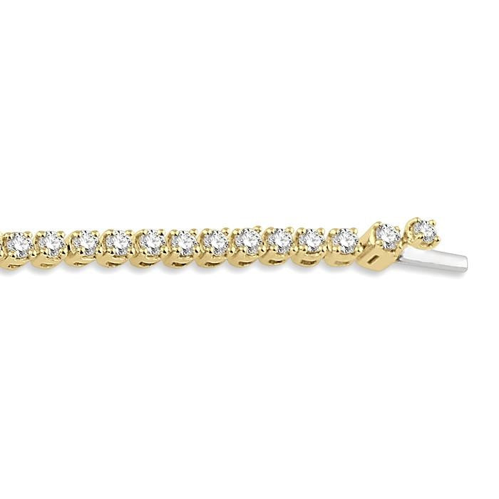 3 Ctw Round Cut Diamond Tennis Bracelet in 14K Yellow Gold