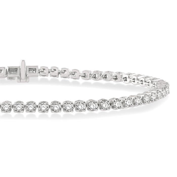 3 Ctw Round Cut Diamond Tennis Bracelet in 14K White Gold