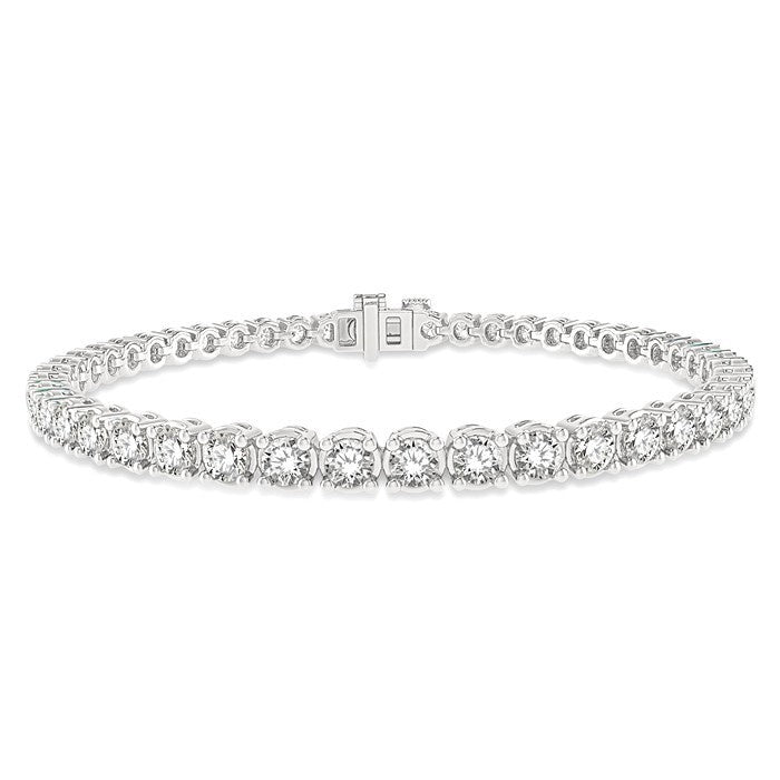 4 Ctw Round Cut Diamond Tennis Bracelet in 18K White Gold