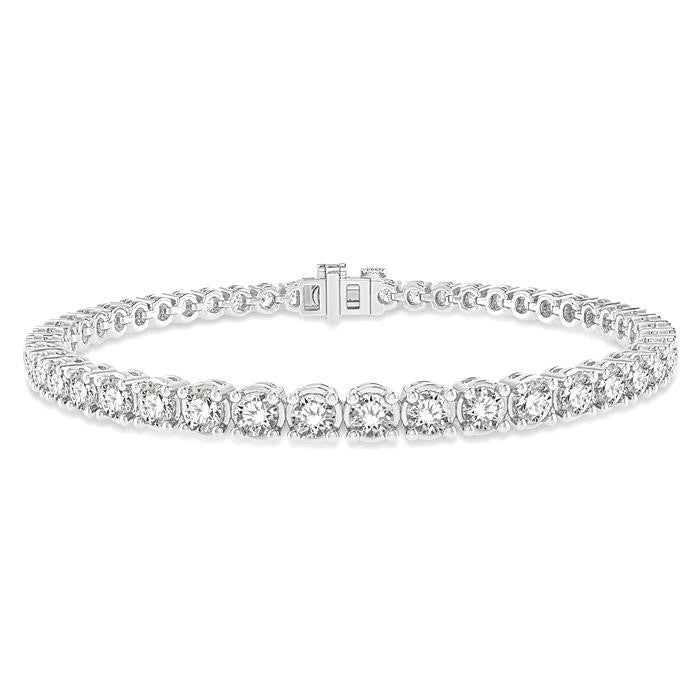 4 Ctw Round Cut Diamond Tennis Bracelet in 14K White Gold