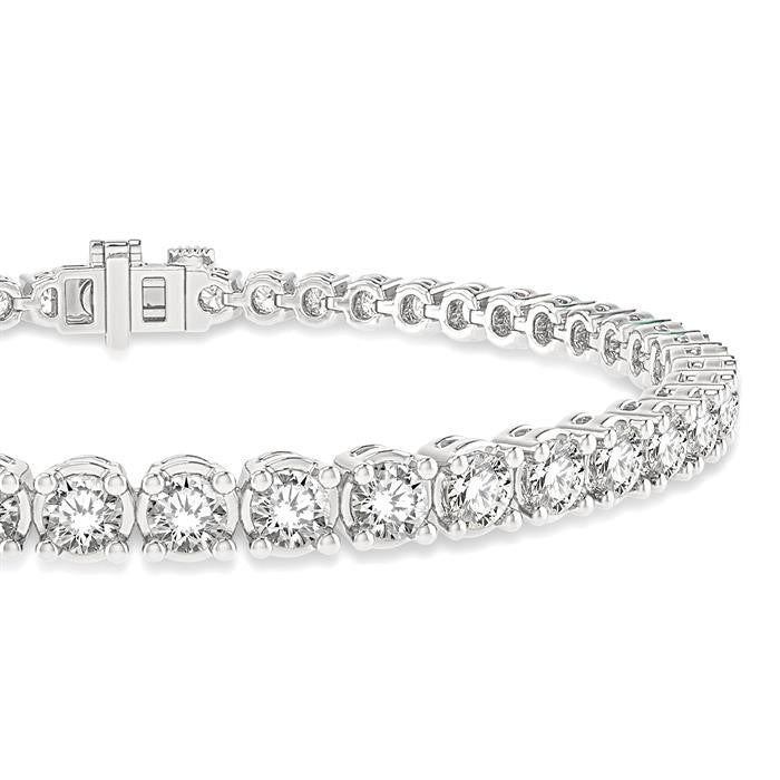 4 Ctw Round Cut Diamond Tennis Bracelet in 14K White Gold