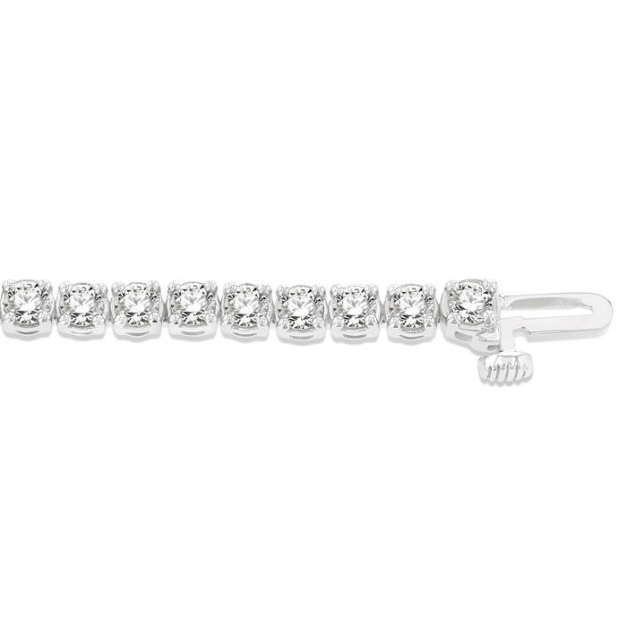 4 Ctw Round Cut Diamond Tennis Bracelet in 14K White Gold