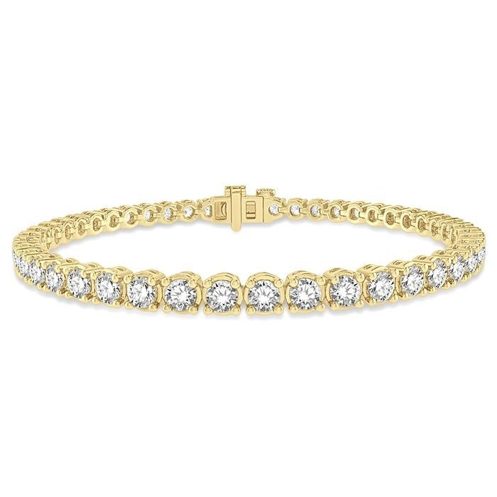 4 Ctw Round Cut Diamond Tennis Bracelet in 14K Yellow Gold