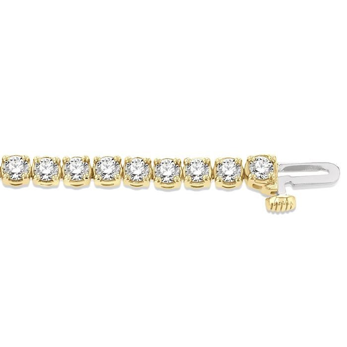 4 Ctw Round Cut Diamond Tennis Bracelet in 14K Yellow Gold