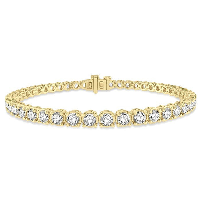 4 Ctw Round Cut Diamond Tennis Bracelet in 14K Yellow Gold