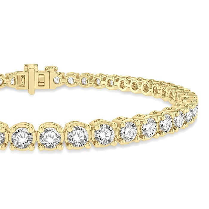 4 Ctw Round Cut Diamond Tennis Bracelet in 14K Yellow Gold