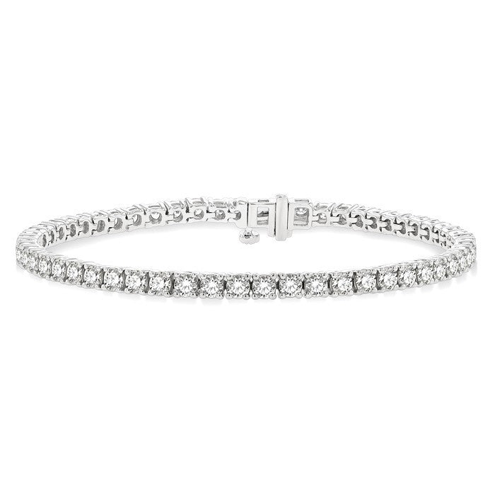 5 Ctw Round Cut Diamond Tennis Bracelet in 14K White Gold