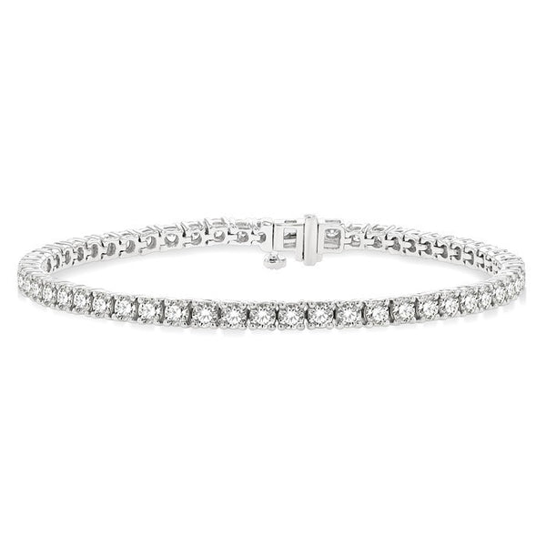 5 Ctw Round Cut Diamond Tennis Bracelet in 14K White Gold