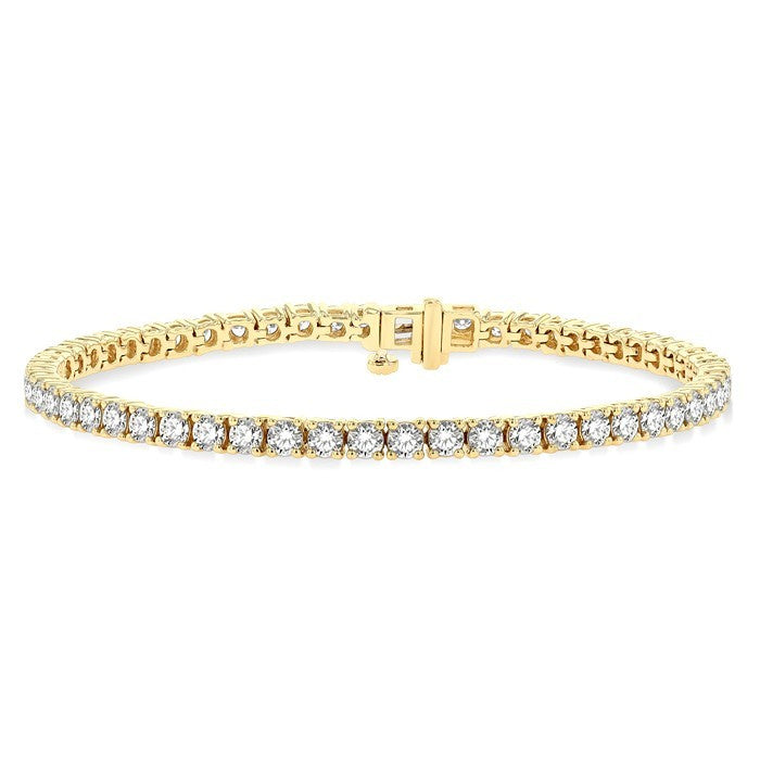 5 Ctw Round Cut Diamond Tennis Bracelet in 14K Yellow Gold