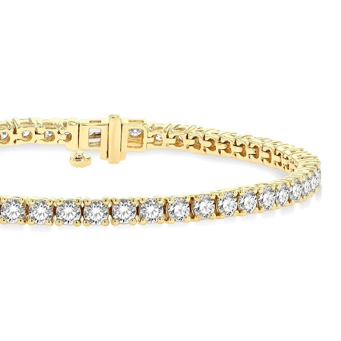 5 Ctw Round Cut Diamond Tennis Bracelet in 14K Yellow Gold