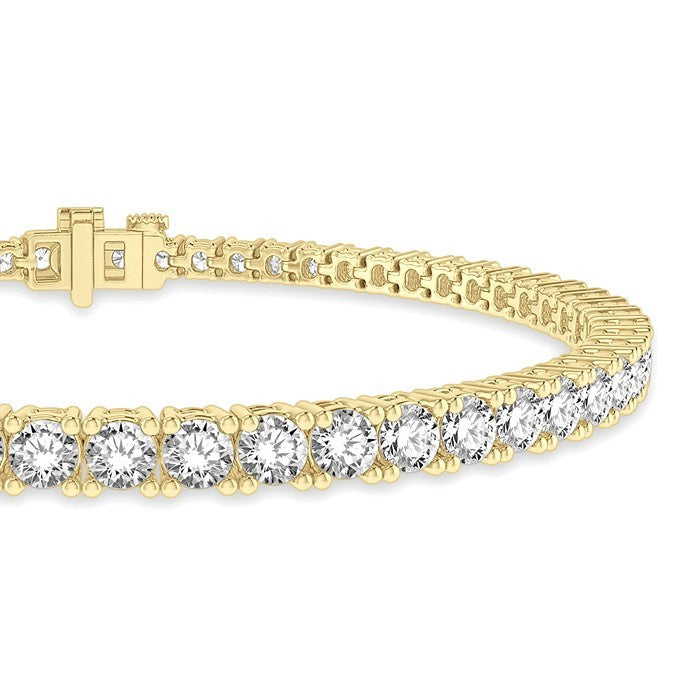 5 Ctw Round Cut Diamond Tennis Bracelet in 14K Yellow Gold