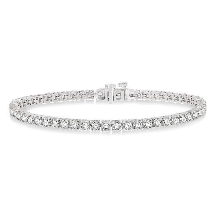 6 Ctw Round Cut Diamond Tennis Bracelet in 18K White Gold