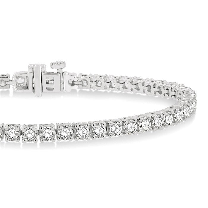 6 Ctw Round Cut Diamond Tennis Bracelet in 18K White Gold