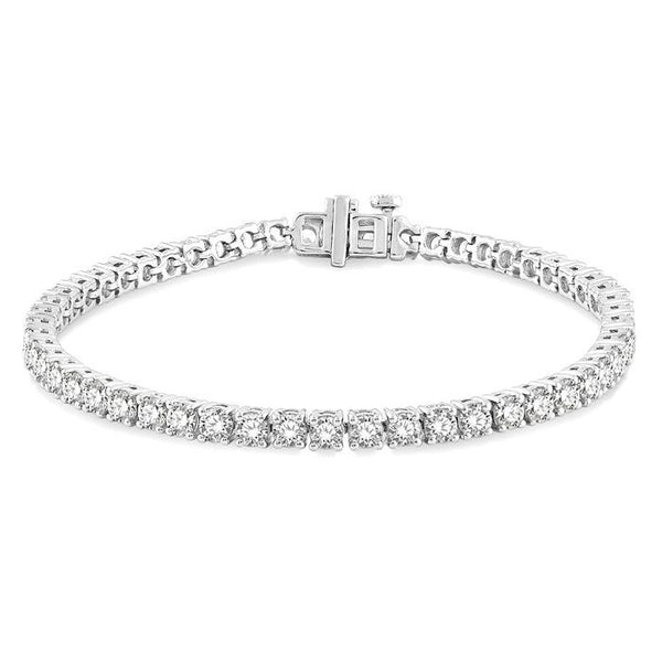 6 Ctw Round Cut Diamond Tennis Bracelet in 14K White Gold