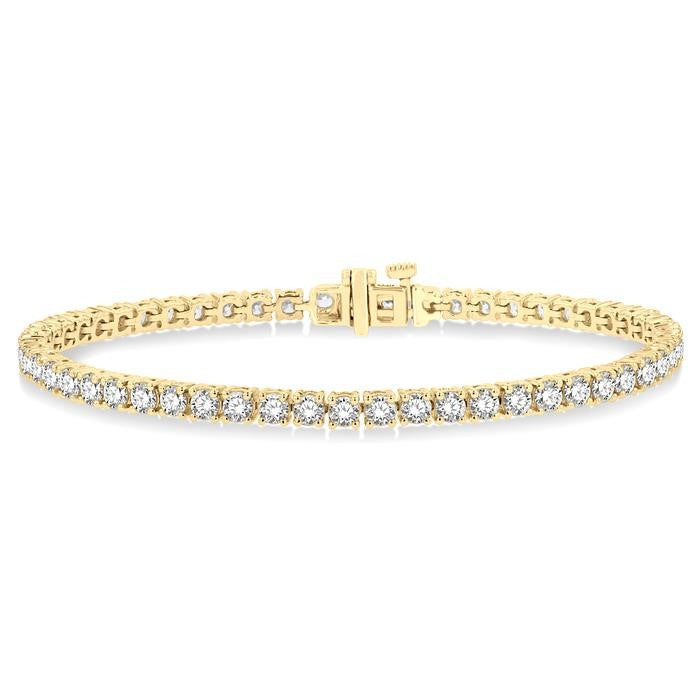 6 Ctw Round Cut Diamond Tennis Bracelet in 14K Yellow Gold