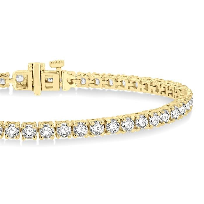 6 Ctw Round Cut Diamond Tennis Bracelet in 14K Yellow Gold
