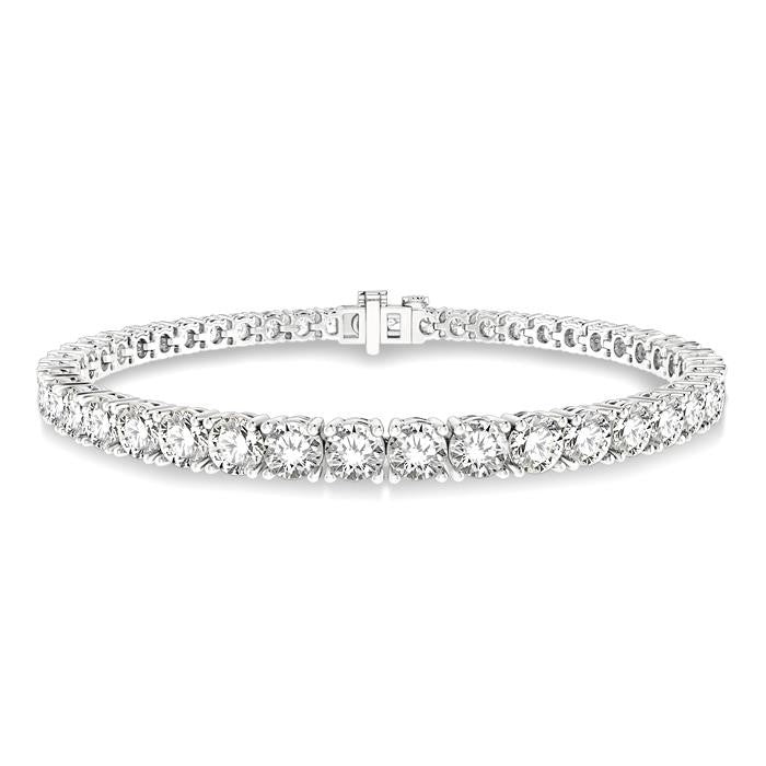 8 Ctw Round Cut Diamond Tennis Bracelet in 14K White Gold