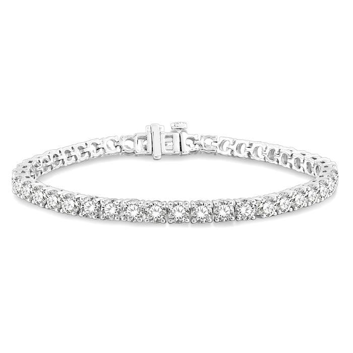9 Ctw Round Cut Diamond Tennis Bracelet in 14K White Gold