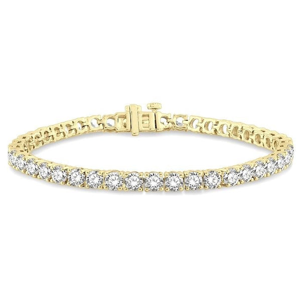 9 Ctw Round Cut Diamond Tennis Bracelet in 14K Yellow Gold