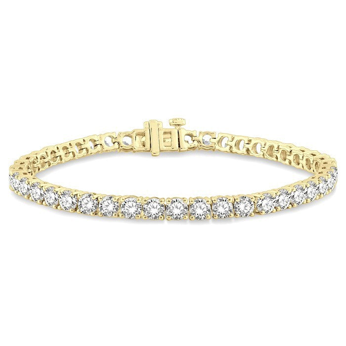 9 Ctw Round Cut Diamond Tennis Bracelet in 14K Yellow Gold