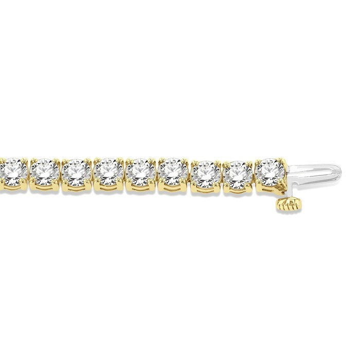 9 Ctw Round Cut Diamond Tennis Bracelet in 14K Yellow Gold