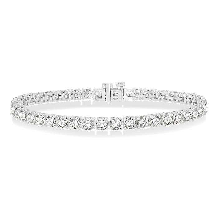 10 Ctw Round Cut Diamond Tennis Bracelet in 14K White Gold