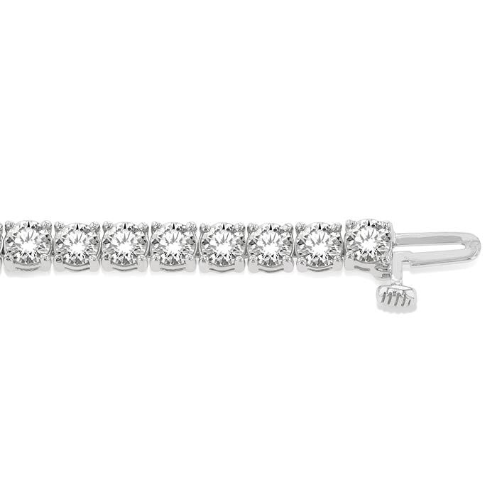 10 Ctw Round Cut Diamond Tennis Bracelet in 14K White Gold
