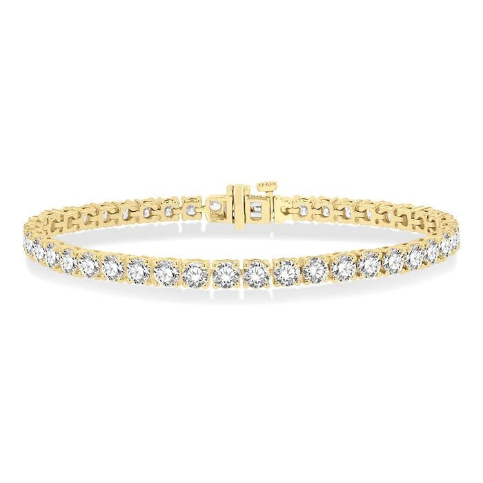 10 Ctw Round Cut Diamond Tennis Bracelet in 14K Yellow Gold