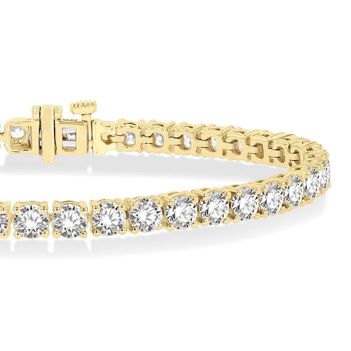 10 Ctw Round Cut Diamond Tennis Bracelet in 14K Yellow Gold