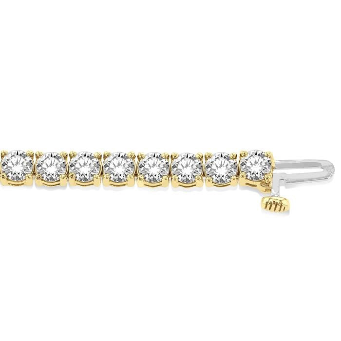 10 Ctw Round Cut Diamond Tennis Bracelet in 14K Yellow Gold