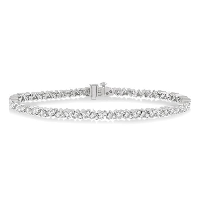 Scatter Zig-Zag Baguette Diamond Bracelet