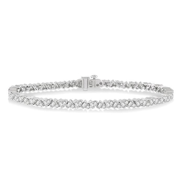 Scatter Zig-Zag Baguette Diamond Bracelet