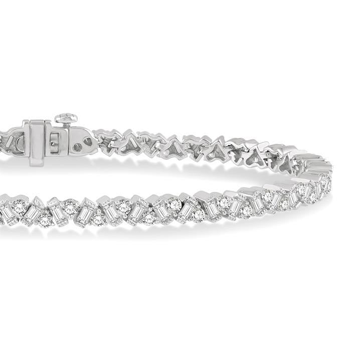 Scatter Zig-Zag Baguette Diamond Bracelet