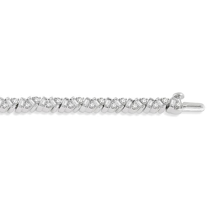 Scatter Zig-Zag Baguette Diamond Bracelet