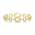 1 Ctw Round Cut Diamond Aeris Gold Open Window Oval Link Fashion Bold Bracelet in 14K Yellow Gold