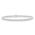 3 1/2 Ctw Chevron Three Row Round Cut Diamond Tennis Bracelet in 14K White Gold