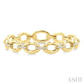 1 Ctw Round Cut Diamond Aeris Gold Open Window Oval Link Fashion Bold Bracelet in 14K Yellow Gold
