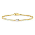 1/2 Ctw Bezel Set Octagon Cut Diamond Luna Bezel Fashion Bracelet in 14K Yellow Gold